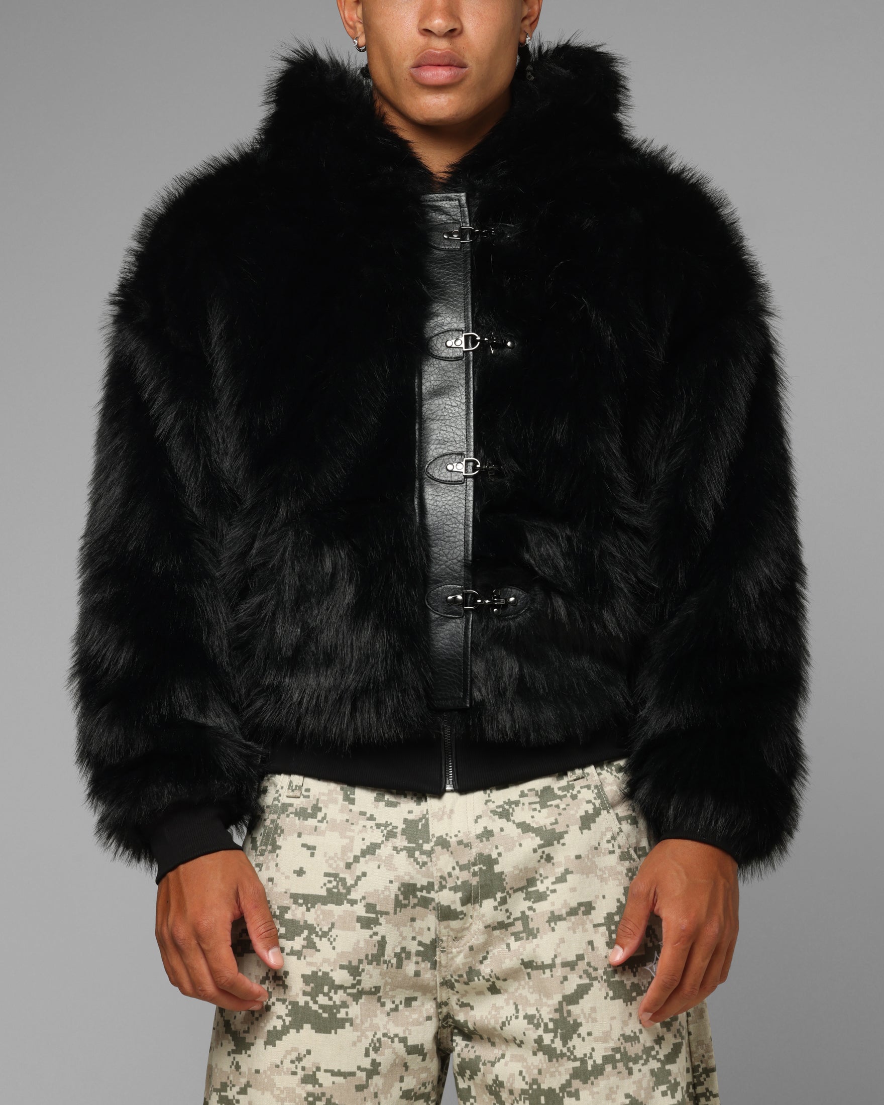 Loiter Eastern Bloc Fur Jacket Black | Culture Kings US