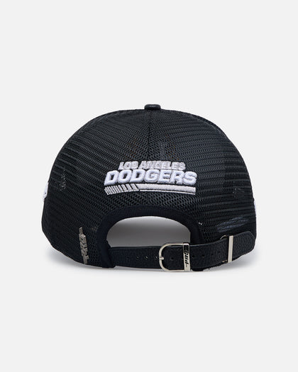Pro Standard Los Angeles Dodgers Fast Lane Logo Wool Trucker Strapback Black