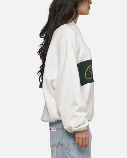 Mitchell & Ness Wallabies Heritage Quarter Zip Crewneck Vintage White