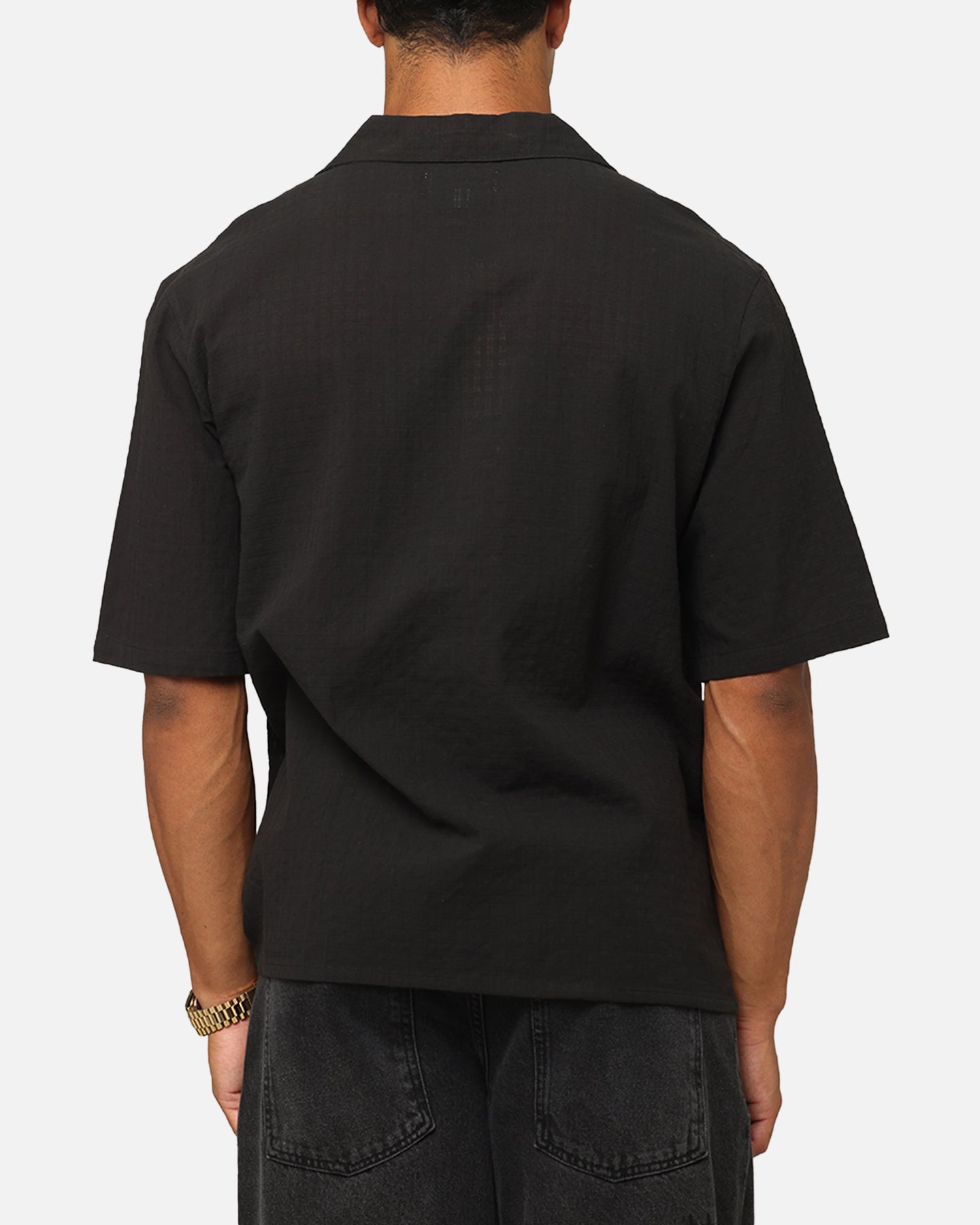 Saint Morta Textured Short Sleeve Shirt Black | Culture Kings US