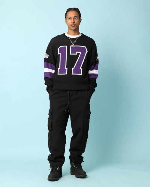 Carré Gridiron Knitted Sweater Black/Purple/White