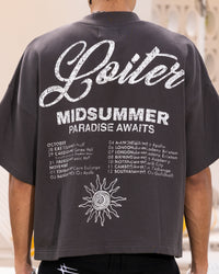 Loiter Palm Spring Box T-Shirt Charcoal
