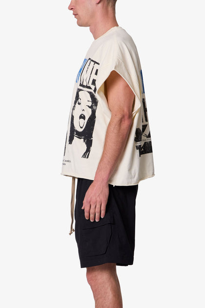 MNML Stuck With Me Cut-Off Tee Off White