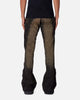 MNML D519 Zipper Flare Denim Jeans Washed Black