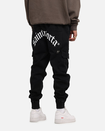 Saint Morta Gothic Cargo Joggers Black Shadow