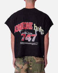 MNML Snake Cutoff Muscle T-Shirt Vintage Black