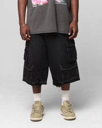 Loiter Collateral Cargo Shorts Black Wash
