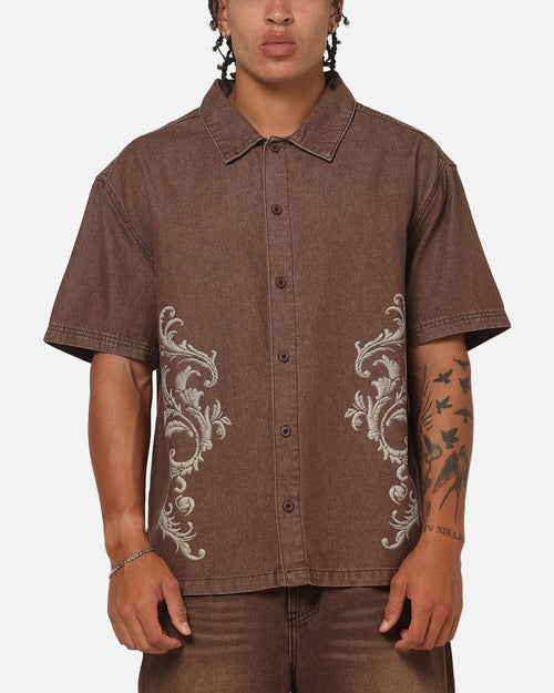 Saint Morta Baroque Button Up Shirt Dark Earth