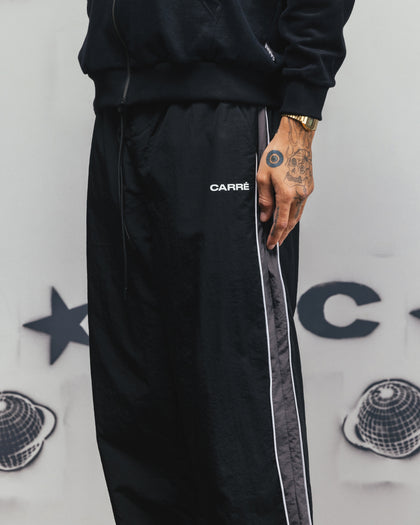 Carre Rally Panelled Nylon Joggers Black