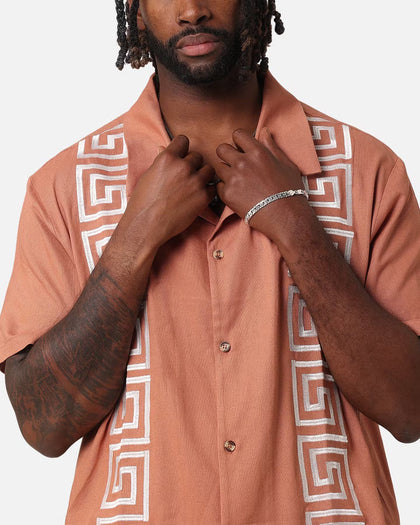 XXIII Hellas Linen Button Up Shirt Off Tan/White