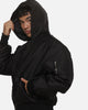 Saint Morta Marked Hooded Bomber Jacket Off Black