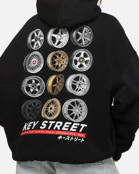 Key Street Wheels Hoodie Black