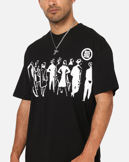 S Double People Stripe T-Shirt Black