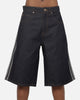 Adidas  Adicolor Jorts Mid-Rise Straight Leg Firebird Shorts Indigo Denim