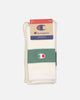 Champion Lifestyle Mixed Crewcut Socks 2 Pack White/Vert Jade