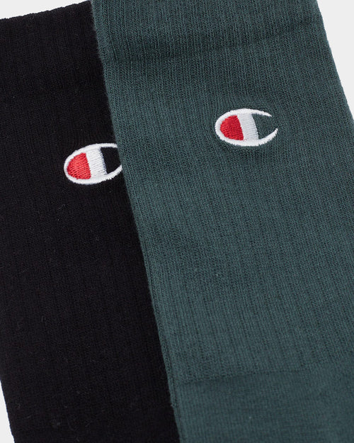 Champion C Logo Crewcut Socks 2 Pack Metaphor/Black