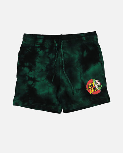 Santa Cruz Kids' Beware Dot Tie Dye Track Shorts Green Tie Dye