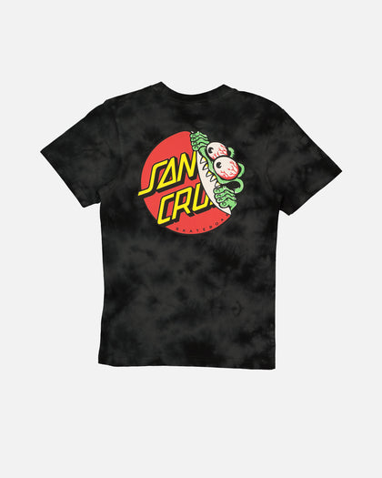 Santa Cruz Kids' Beware Dot Tie Dye T-Shirt Black Tie Dye