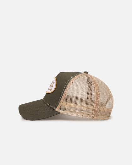 Von Dutch Unisex Trucker Snapback Hat Khaki