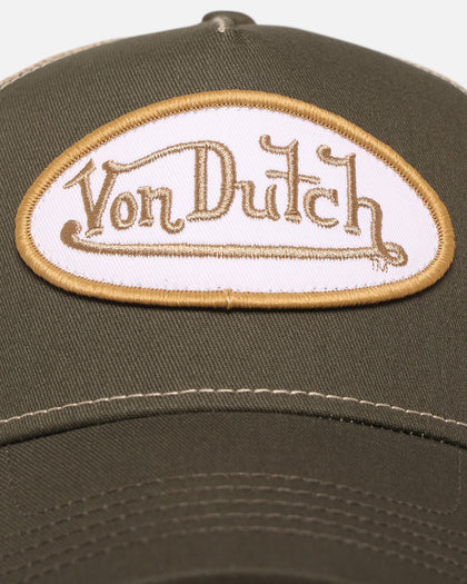 Von Dutch Unisex Trucker Snapback Hat Khaki