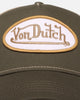 Von Dutch Unisex Trucker Snapback Hat Khaki