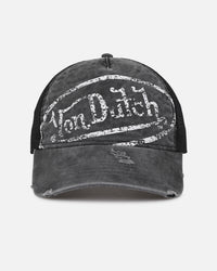 Von Dutch Unisex Trucker Snapback Hat Washed Grey