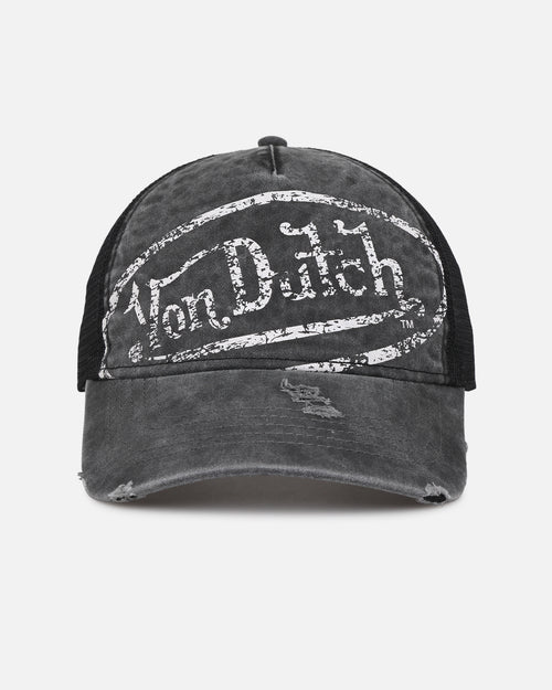 Von Dutch Unisex Trucker Snapback Hat Washed Grey