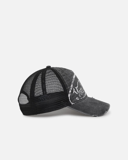 Von Dutch Unisex Trucker Snapback Hat Washed Grey