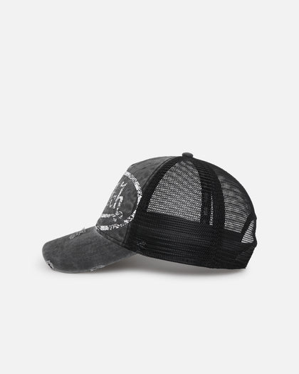 Von Dutch Unisex Trucker Snapback Hat Washed Grey