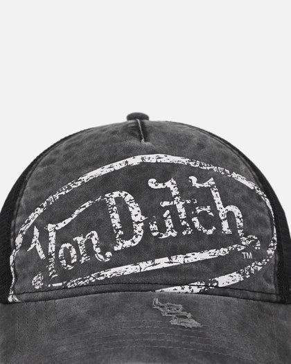 Von Dutch Unisex Trucker Snapback Hat Washed Grey