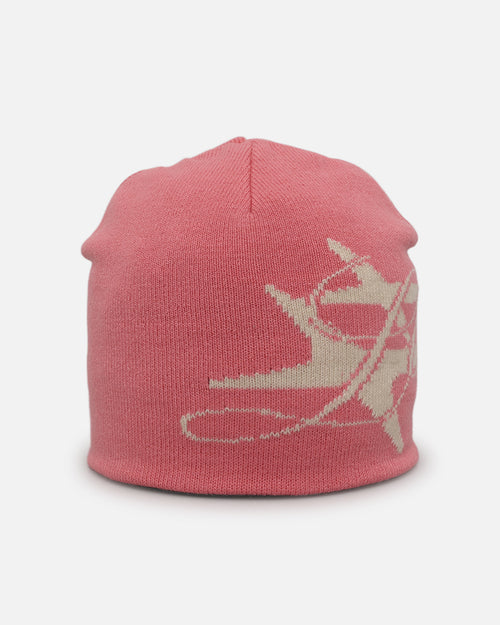 Loiter Hybrid Skull Knit Beanie Pink