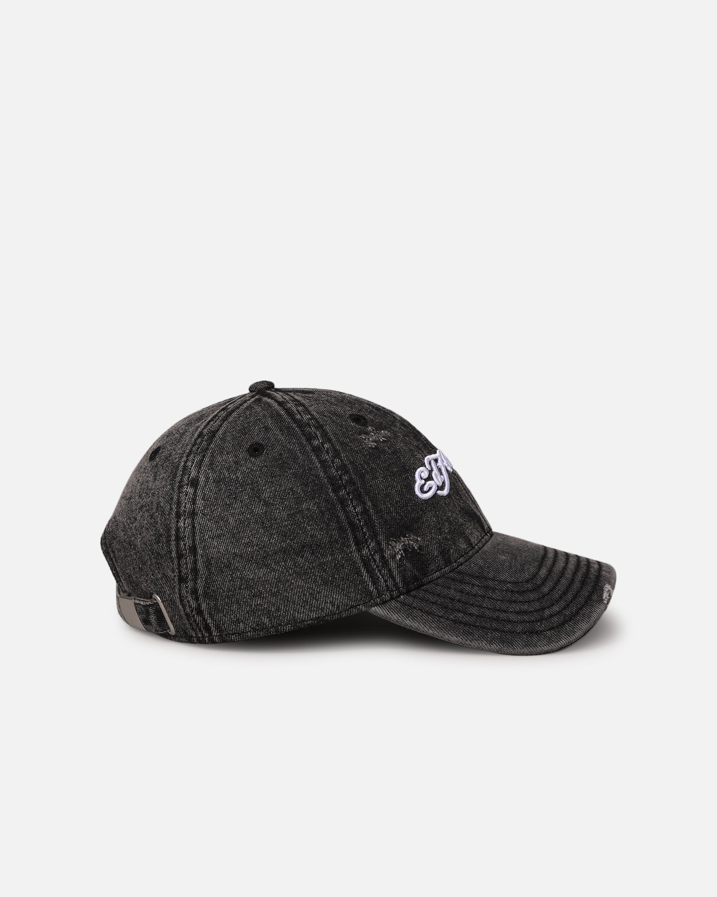 Ed Hardy Distressed Denim Strapback Cap Black Wash | Culture Kings US