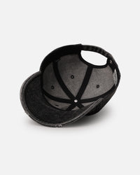 Ed Hardy Distressed Denim Strapback Cap Black Wash