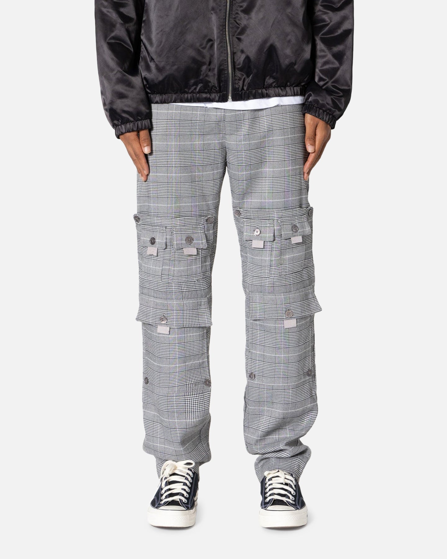 MNML Plaid All Over Pocket Pants Grey | Culture Kings US