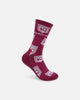 Foot-ies Queensland Maroons Icons Sneaker Socks 2 Pack White/Maroon