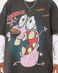 73Studio X Cartoon Network Courage Heavyweight T-Shirt Black Wash