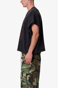 MNML Skull Cut-Off Tee Washed Black