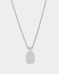 NXS Tag Chain White Gold