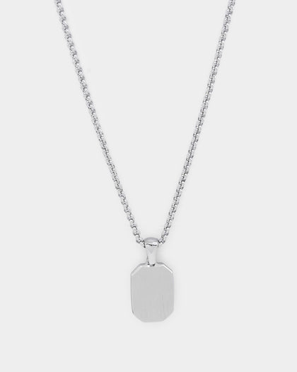 NXS Tag Chain White Gold