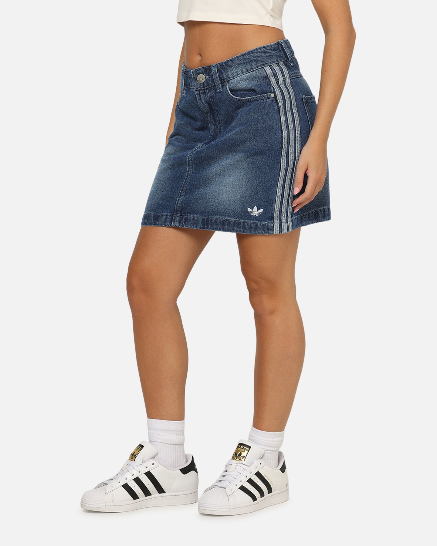 Adidas Women's Denim Mini Skirt Indigo Denim | Culture Kings US