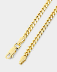 House Of Auric 3mm Cuban Link Bracelet 18k Gold Vermeil
