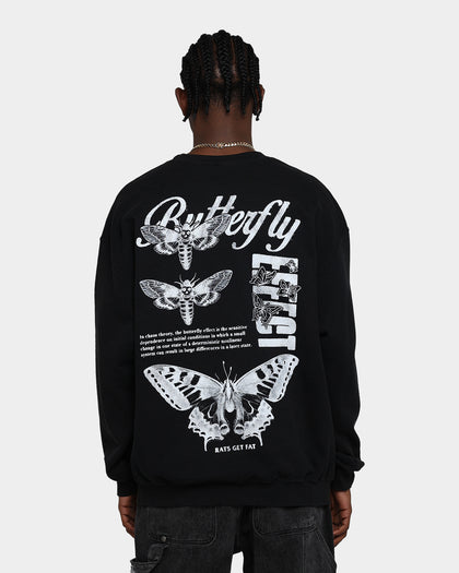 Rats Get Fat Butterfly Effect Vintage Crewneck Black Wash