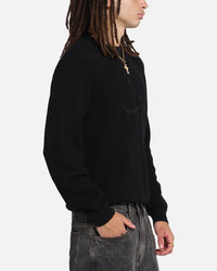 X-Large Script Waffle Knit Sweater Black