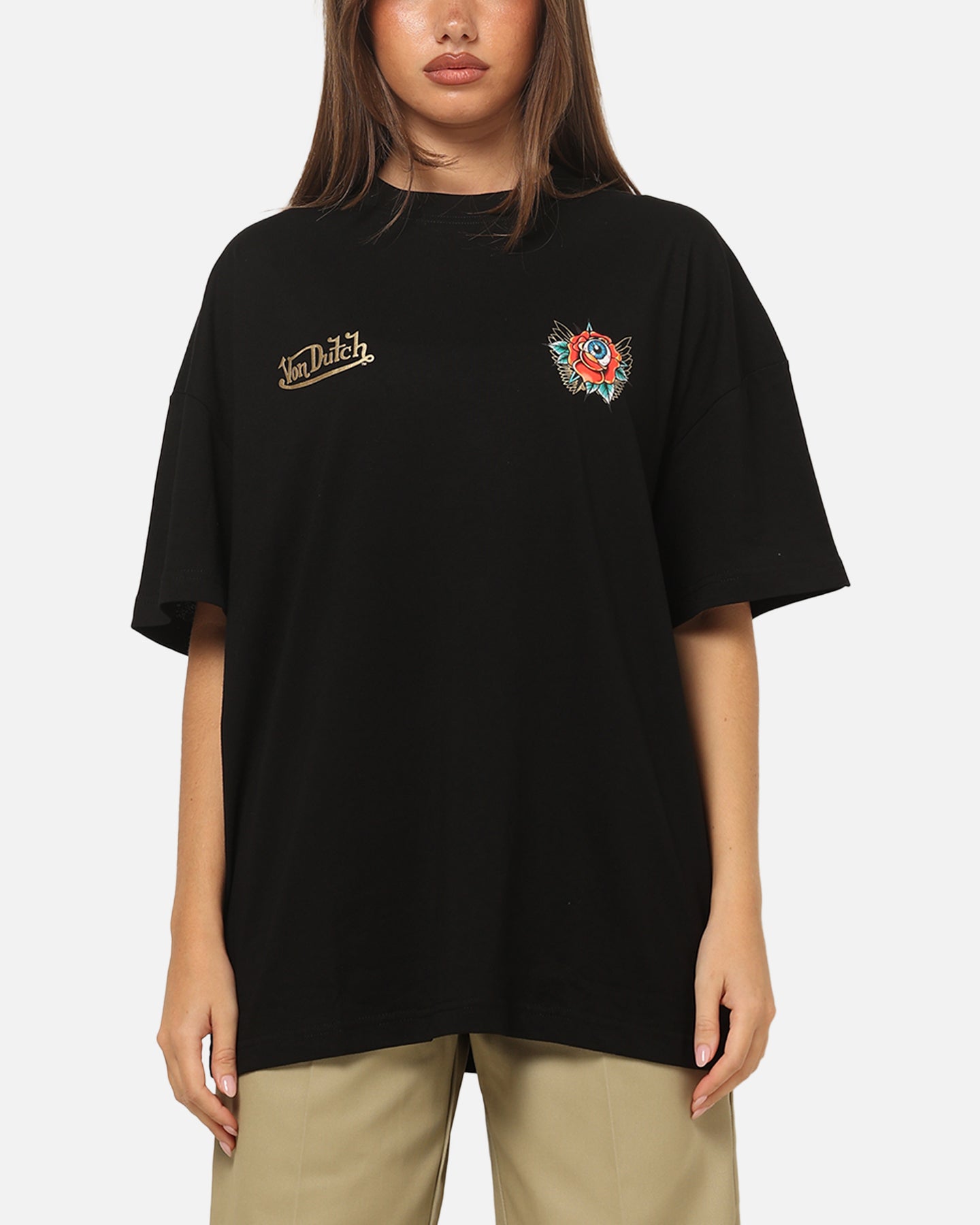 Von Dutch Flower Eye T-Shirt Black | Culture Kings US