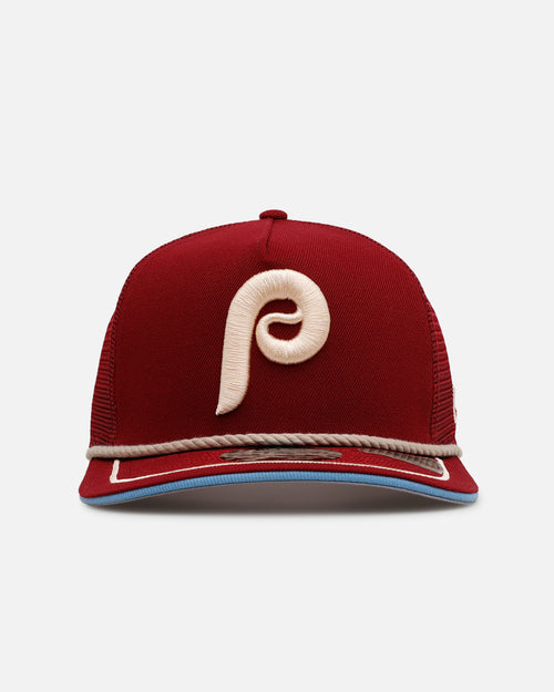 New Era Philadelphia Phillies 'Spring Injection' 9FIFTY A-Frame Trucker Snapback Burgundy