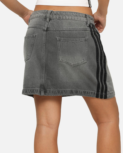 Adidas Women's Denim Mini Skirt Washed Grey