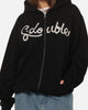 S Double Cursive Zip Hoodie Black