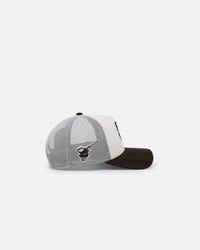 New Era San Diego Padres 9FORTY A-Frame Trucker Snapback Chrome/Walnut