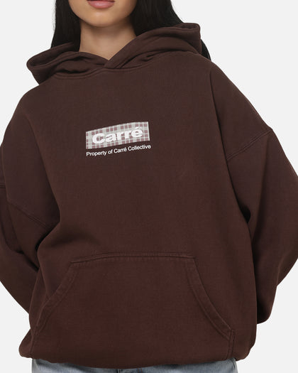 Carre Box Check Hoodie Chocolate