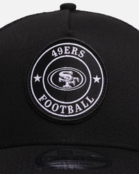 New Era San Francisco 49ers 'Stripe' 9FORTY A-Frame Trucker Snapback Black/White